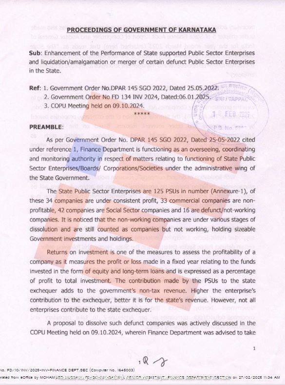 karnataka state public sector companies