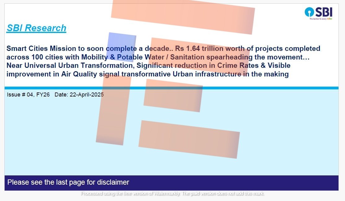sbi research report on smart cities